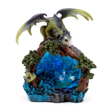 Load image into Gallery viewer, Mystical Dragon Figurine – LED Illuminated Woodland Crystal Den Decor 14cm