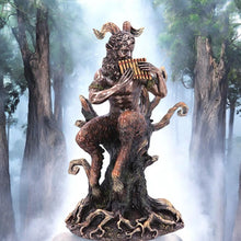 Laden Sie das Bild in den Galerie-Viewer, Bronze Pan’s Melody Figurine 24cm | Mythological Resin Sculpture
