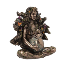 Laden Sie das Bild in den Galerie-Viewer, Gaea Mother Earth Goddess Bronze Figurine Pagan Wiccan Nature Spirit Statue