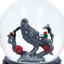 Load image into Gallery viewer, Dark Romance Raven Snow Globe Gothic Rose Ornament Alternative Decor