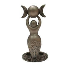 Load image into Gallery viewer, Spiral Goddess Tea Light Holder 12cm - Exclusive Bronze Wiccan Candle Holder