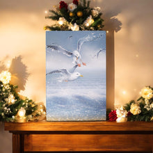 Load image into Gallery viewer, GULLS Ceramic Art Tile by D. Finney | 30x20 cm | Wall Hanging Decor | Seaside Nature Art in Gift Box