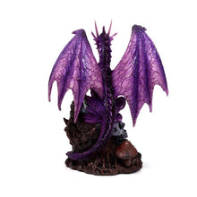 Laden Sie das Bild in den Galerie-Viewer, Amethyst Dragon Figurine - Gothic Skull Ornament Fantasy Decor Statue Home Decor