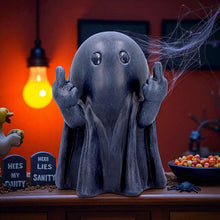 Load image into Gallery viewer, Cheeky Humour Middle Finger Ghost Figurine Funny Gothic Statue Halloween Art