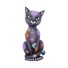 Laden Sie das Bild in den Galerie-Viewer, Boho Cat Ornament Colourful Hippy Kitty Figurine Funky Bohemian Animal Decor