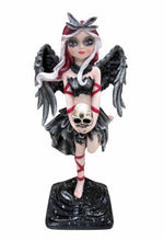 Laden Sie das Bild in den Galerie-Viewer, Gothic Fallen Angel Figurine 19cm Black Wing Fairy Resin Statue Dark Fantasy Decor