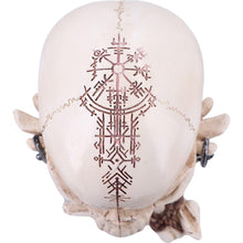 Load image into Gallery viewer, Gothic Viking Nordic Rune Skull Ornament with Bone & Chain Decor Horror Statue