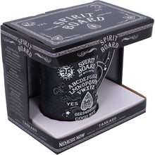Load image into Gallery viewer, Black & White Spirit Board Tankard Mug | Gothic Planchette Handle | Gift Box