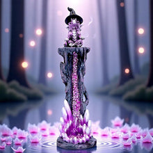 Load image into Gallery viewer, Enchanting Fantasy Dragon Incense Burner with Mystical Purple Geode Crystal Gift