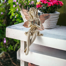Load image into Gallery viewer, Beautiful Garden Fairy Shelf Sitter | Handcrafted Resin Fairy Ornament | 20x14 cm | Whimsical Home & Garden Decor