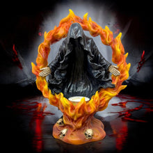 Laden Sie das Bild in den Galerie-Viewer, Gothic Reaper Tea Light Holder Halloween Skeleton Candle Ornament Skull Figurine 21cm