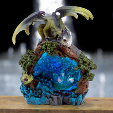 Load image into Gallery viewer, Mystical Dragon Figurine – LED Illuminated Woodland Crystal Den Decor 14cm