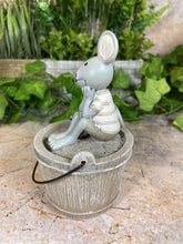 Load image into Gallery viewer, Cheeky & Charming Hilarious Mouse on Resin Bucket Lid Garden Ornament-OsirisTradingUK
