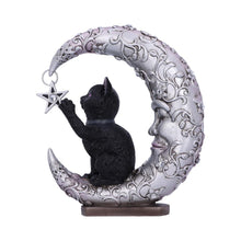 Laden Sie das Bild in den Galerie-Viewer, Celestial Moon and Cat Statue Enchanted Lunar Feline Ornament Witchy Decor