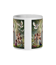 Load image into Gallery viewer, Inspirational Virgin Mary Mug | 11 oz Ceramic Religious Art | Catholic Gift Featuring Our Lady Mary with Children | Perfect Faith and Devotion Gift-OsirisTradingUK
