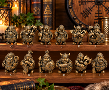 Charger l'image dans la galerie, Viking Figurines Set of 12 Norse Warriors Nordic Miniature Ornaments Collectibles