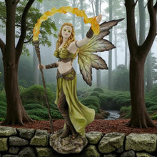 Load image into Gallery viewer, Fire Element Fairy Figurine 36.5cm Hand Painted Resin Sculpture Fantasy Magic Decor