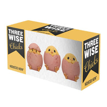 Laden Sie das Bild in den Galerie-Viewer, Adorable Spring Chick Set Three Wise Chickens Figurines Easter Novelty Gift Boxed
