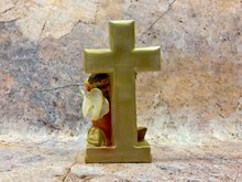 Load image into Gallery viewer, Cherubic Praying Angel Figurine, 12.5cm – Ornate Resin Cross with Grapes, Religious Decor, Spiritual Tabletop Art, Angelic Home Blessing-OsirisTradingUK