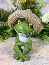 Load image into Gallery viewer, Hilarious Fiesta Frog Garden Ornament Handmade Resin Lawn Decoration-OsirisTradingUK
