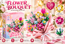 Laden Sie das Bild in den Galerie-Viewer, 3D Flower Bouquet Building Blocks 726pc Botanical Flowers Construction Set Gift