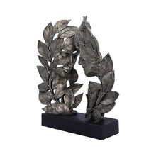 Load image into Gallery viewer, Silver Leaf Couple Face Statue Abstract Romantic Sculpture Decorative Art Figurine