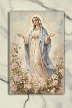 Laden Sie das Bild in den Galerie-Viewer, Blessed Virgin Mary Metal Religious Plaque – Christian Decor Madonna Artwork Sign