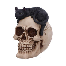 Laden Sie das Bild in den Galerie-Viewer, Forever Friend Black Cat and Skull Figurine – 14.5cm Gothic Decorative Ornament