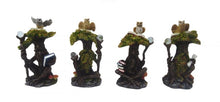 Load image into Gallery viewer, Mystical Owl Guardian Tree Figurines – Fantasy Woodland Spirit Statues – Resin Decor Set of 4