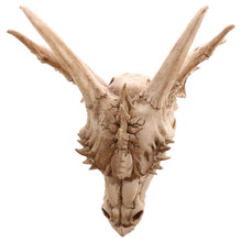 Laden Sie das Bild in den Galerie-Viewer, Large Dragon Skull Sculpture - Gothic Mythical Decor Resin Figurine