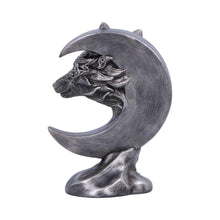 Load image into Gallery viewer, Celtic Crescent Wolf and Moon Ornament Knotwork Sculpture ancient symbolism