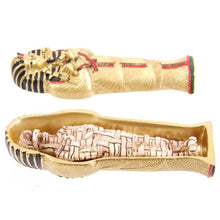Load image into Gallery viewer, Gold Egyptian Tutankhamen Sarcophagus Trinket Box with Mummy Figurine 13cm