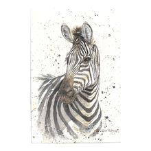 Load image into Gallery viewer, Zak Zebra Art Tile by Bree Merryn - 20x30 cm Decorative Wall Hanging - Unique Animal Artwork Ceramic Plaque Gift