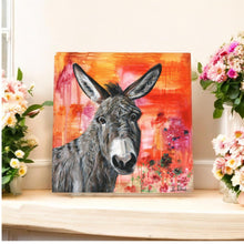 Load image into Gallery viewer, Dave the Donkey Ceramic Art Tile by Pankhurst Gallery 20x20 cm – Wall Decor, Boxed & Ready to Hang