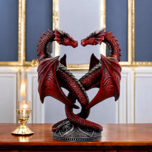 Load image into Gallery viewer, Romantic Gothic Candle Holder by Anne Stokes | Hand-Painted Dragon Design | 23cm Resin Statue
