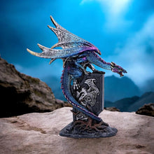Load image into Gallery viewer, Blue Gothic Dragon Figurine - Fantasy Resin Ornament Statue Home Decor 17.5cm