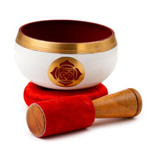 Load image into Gallery viewer, Root Chakra Healing Singing Bowl – Metal Sound Therapy Bowl with Cushion & Stick