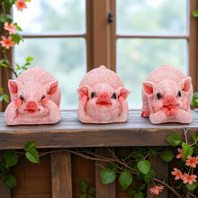 Load image into Gallery viewer, Three Wise Pigs Figurines Hear No, See No, Speak No Evil Cute Pig Ornaments Gift