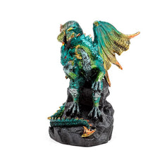 Load image into Gallery viewer, Gothic Dragon Figurine - Emerald Green Statue Resin Collectible Ornament
