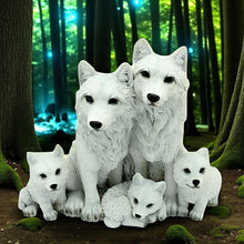 Load image into Gallery viewer, Wolves And Cubs Figurine Forest Animal Sculpture Wildlife Pack Collectible Statue