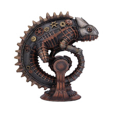 Load image into Gallery viewer, Mechanical Chameleon Steampunk Lizard Figurine 22.3cm | Hand-Painted Bronze Resin Collectible