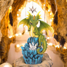 Load image into Gallery viewer, Crystal Peak Dragon Figurine Illuminated Crystal Display Hand-Painted Resin 18cm