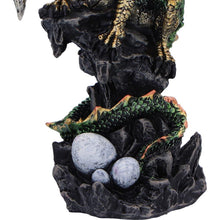 Load image into Gallery viewer, Fantasy Dragon Sculpture Guardian of Eggs Figurine Gothic Metallic Accents decor
