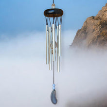 Load image into Gallery viewer, Crystal Rock Wind Chime – Silver & Stone Hanging Decor with Light-Catching Acrylic Gems