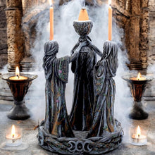 Load image into Gallery viewer, Mother Maiden & Crone Backflow Incense Burner Wiccan Triple Goddess Aromatherapy