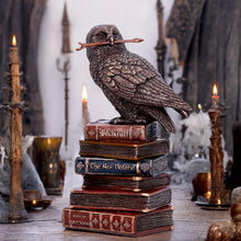 Load image into Gallery viewer, Bronze Spellcraft Witches Familiar Owl on Book Figurine