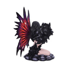 Load image into Gallery viewer, Shadow Spirit Fairy and Wolf Figurine 34.5cm - Handcrafted Resin Fantasy Decor