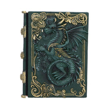 Load image into Gallery viewer, Fantasy Dragon Grimoire Gothic Spell Book Journal with Green Sculpted Cover