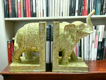Load image into Gallery viewer, Regal Elephant Bookends, Exquisite Carved Resin, 17.5x9cm – Elegant Bookshelf Decor and Organizational Accent-OsirisTradingUK