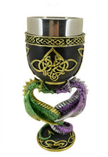 Load image into Gallery viewer, Mystical Dual Dragon Goblet Mug Celtic Fantasy Chalice Cup Gothic Medieval Drinkware
